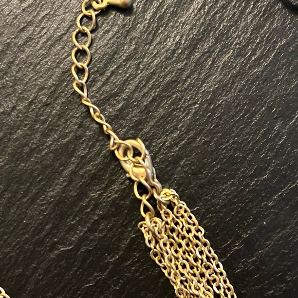 Semi Precious Green Jasper Multi Stone Gold Tone Chain Necklace - Picture 4 of 12